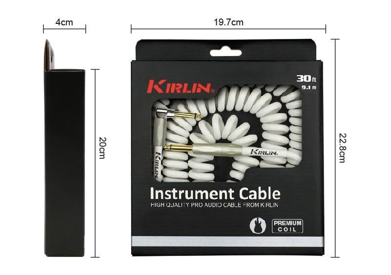 ENSTRÜMAN KABLOSU PREMIUM COIL KIRLIN 10M WHE