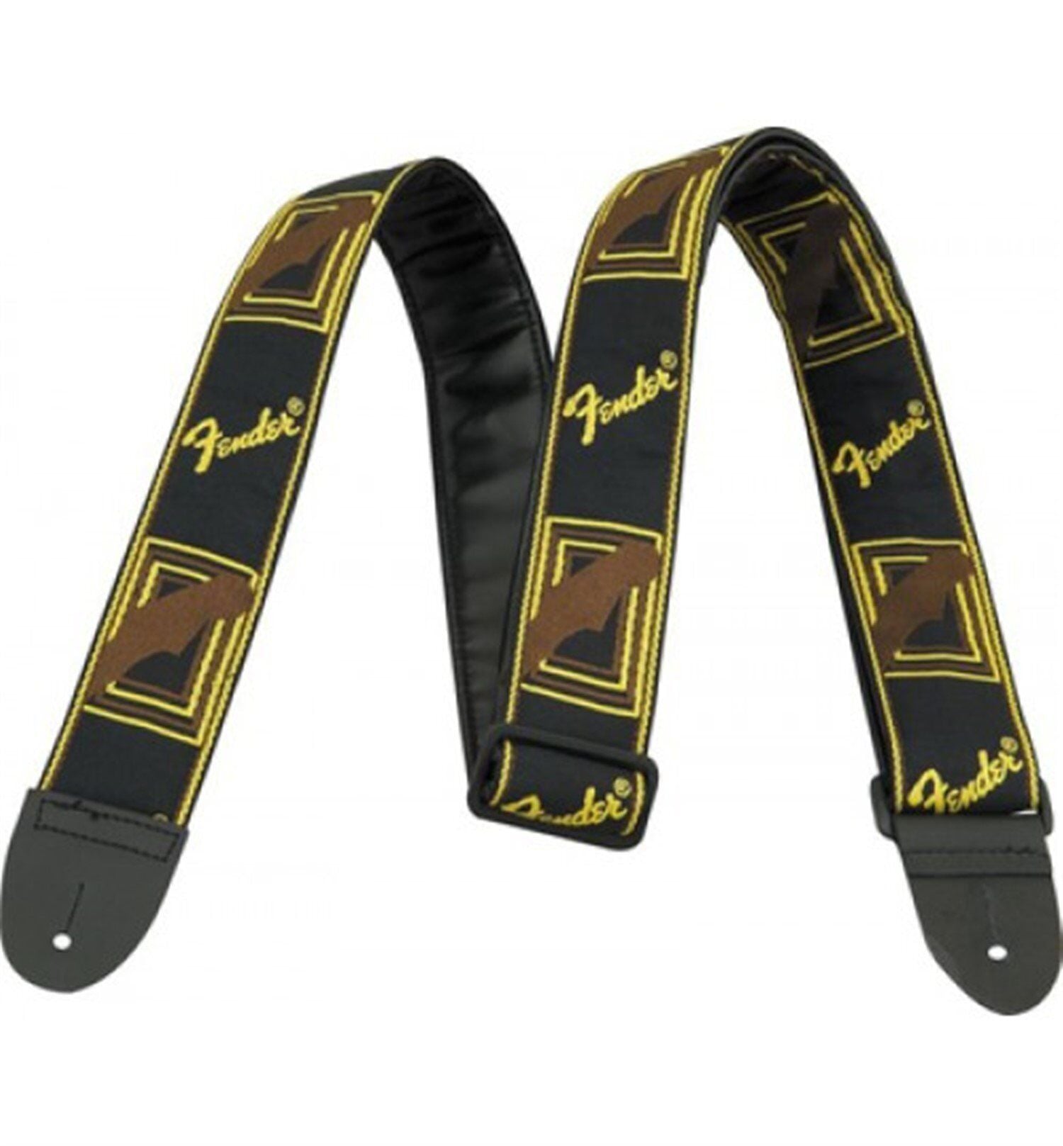 GİTAR ASKISI FENDER MONOGRAMMED STRAP BLK/YELLOW/BROWN