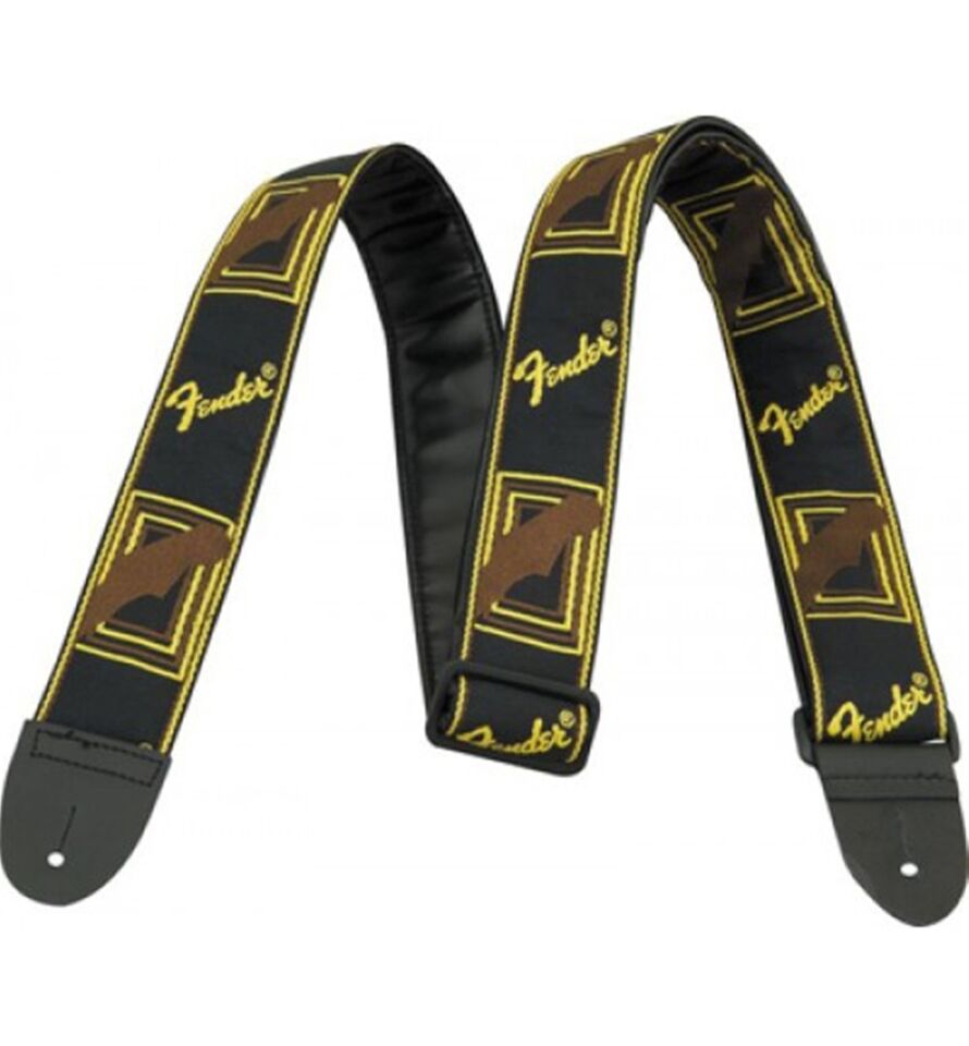 GİTAR ASKISI FENDER MONOGRAMMED STRAP BLK/YELLOW/BROWN