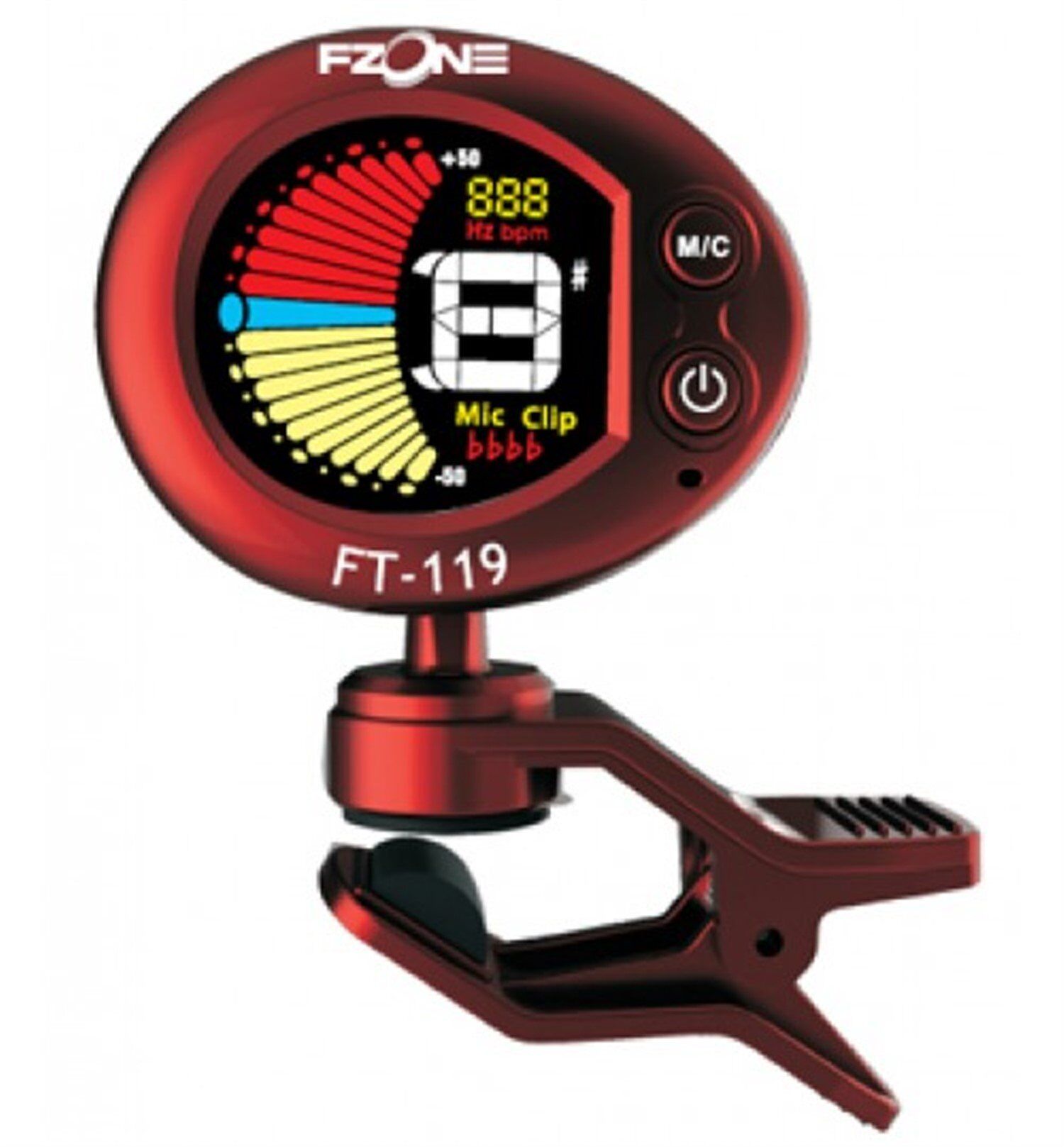 TUNER CLIP CHROMATIC KIRMIZI FZONE