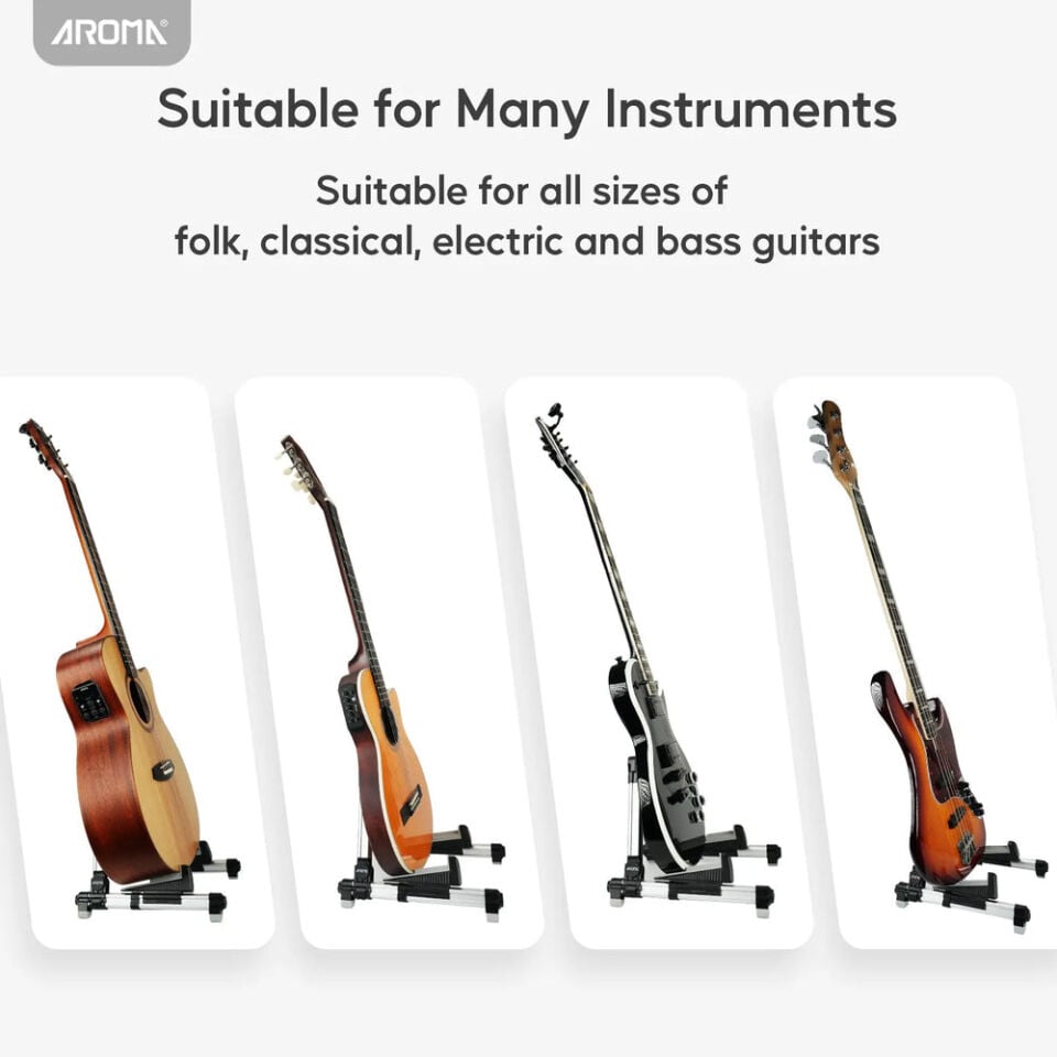 GİTAR STANDI & UKULELE TAŞINABİLİR RENKLİ Silver