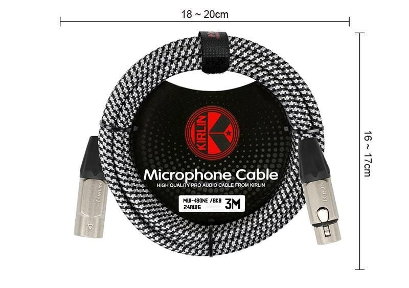 MİKROFON KABLOSU KIRLIN 10M BKB