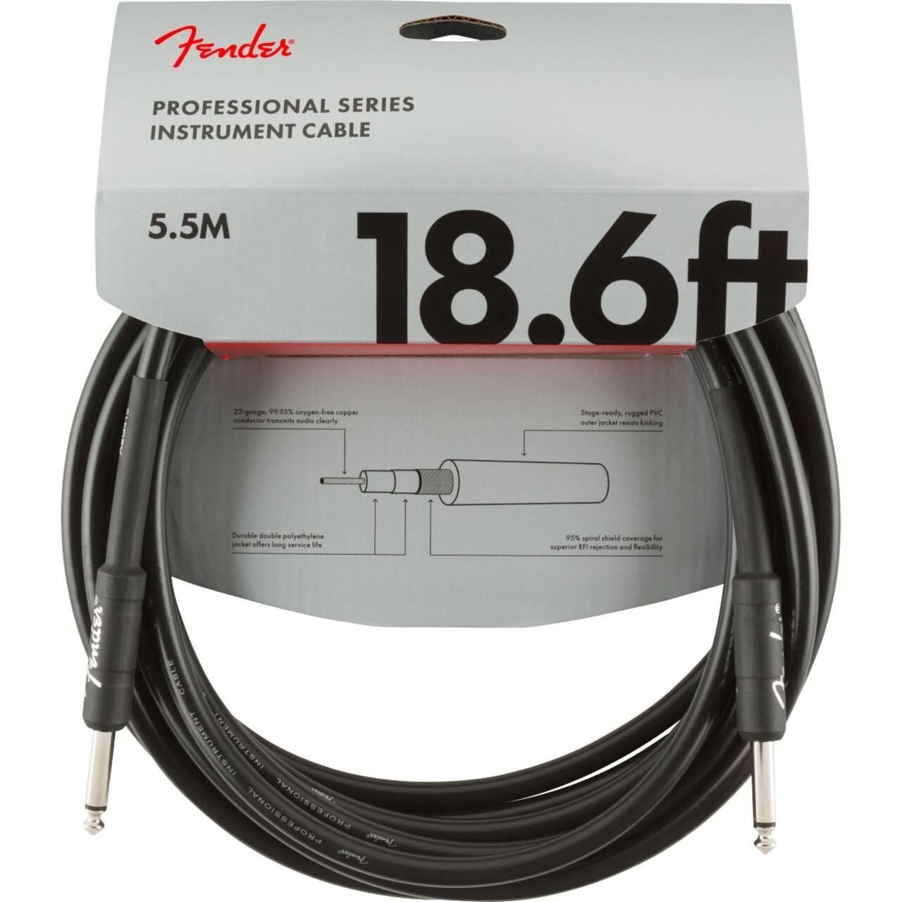 ENSTRÜMAN KABLOSU FENDER 3 METRE 10' ANGLE BLK