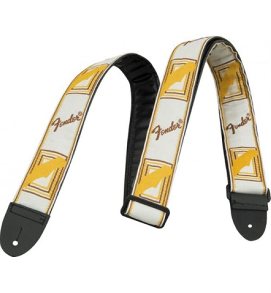 GİTAR ASKISI FENDER MONOGRAMMED STRAP WHITE/BROWN/YELLOW