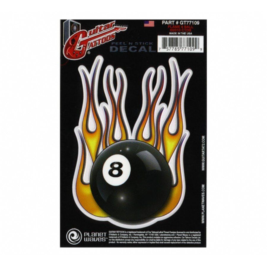 GİTAR STICKER TATOO FLAME 8 BALL