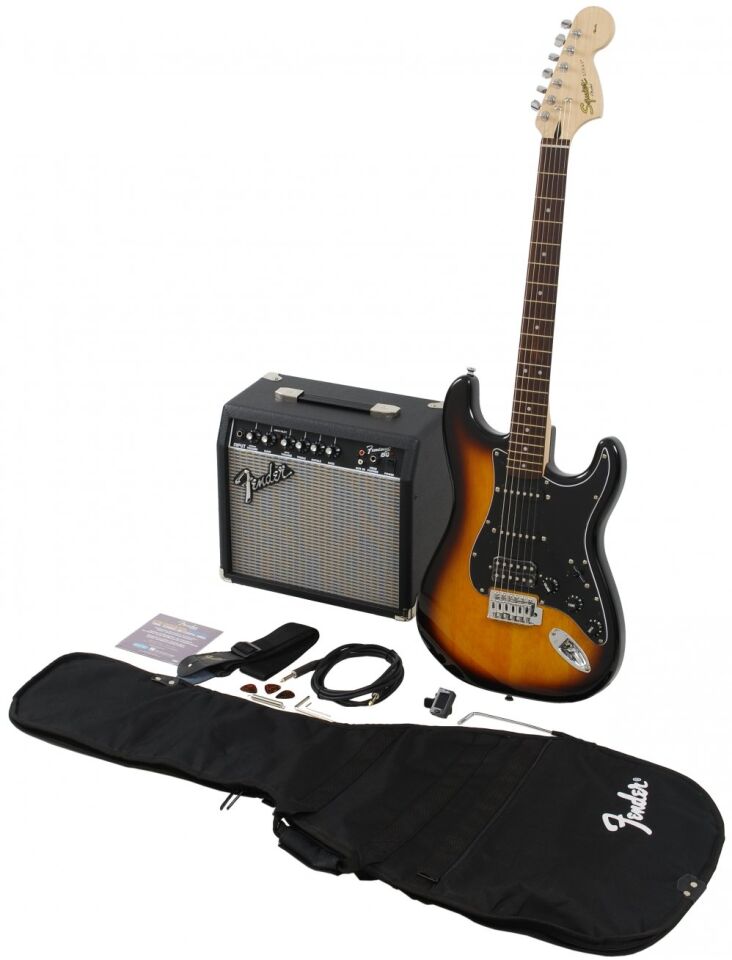FENDER  SQUIER AFFINITY STRAT ELEKTRO GİTAR HSS FRONTMAN 10G AMFİ SET BLK