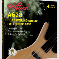 ALICE A628(4)-M FLATWOUND 45-105 MEDIUM 4-TELLİ CHROME ALLOY BASS GİTAR TELİ