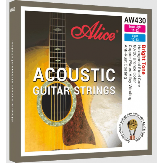 ALICE AW430-SL 11-52 SUPER LIGHT 80/20 BRONZE AKUSTİK GİTAR TELİ