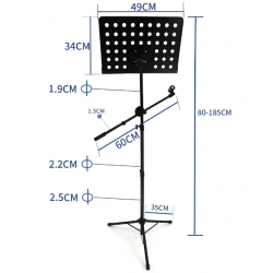 HBK Mikrofon Standlı Delikli Nota Sehpası P-06HV
