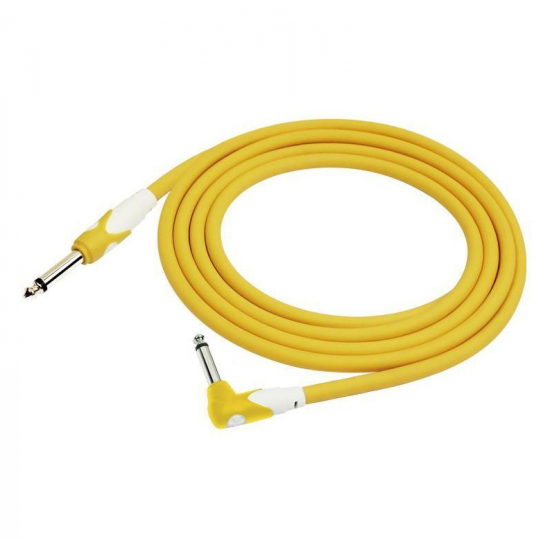 Kirlin LGI-202YE 1/4'' Mono Düz Uç - Dik Açılı 3 Metre Kablo