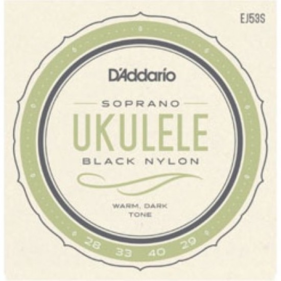 D'addario Black Nylon Soprano Ukulele Teli EJ53S