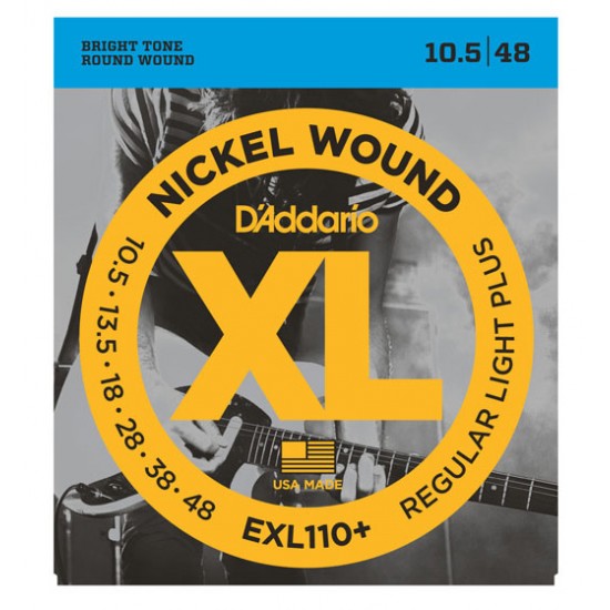 D'Addario EXL110+ Nickel Wound, Regular Light Plus, 10.5-48 Takım Tel Elektro Gitar Teli 