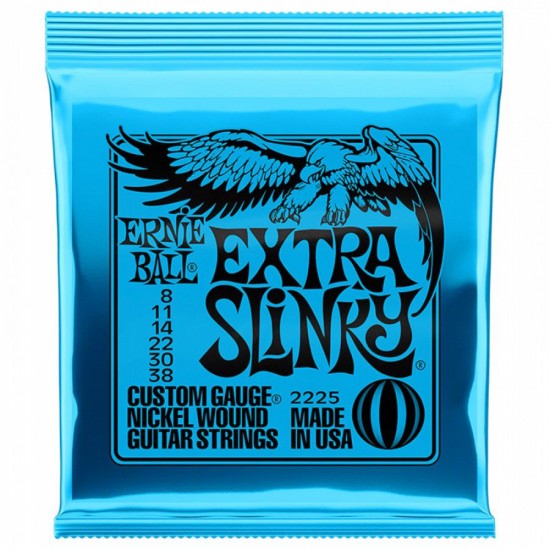 Ernie Ball P02225 Extra Slinky Nickel Wound 008-038 Elektro Gitar Teli