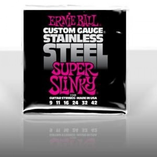 Ernie Ball P02248 Stainless Steel Super Slinky 09-42 Elektro Gitar Teli