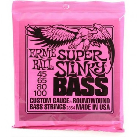 Ernie Ball P02834 Super Slinky Nickel 45-100 (4 Telli) Bass Gitar Teli