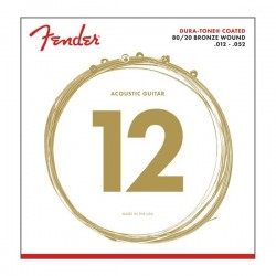Fender Dura-Tone Coated 80/20 Akustik Gitar Teli Ball End 880L 012-.052 0730880303