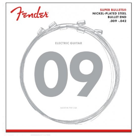 Fender Super Bullets 3250L Nickel-Plated Steel (9-42) Elektro Gitar Takım Tel 0733250403