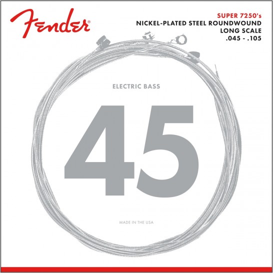 Fender Original 7250M Pure Nickel 7150M 45-105 Bass Gitar Teli  0737250406