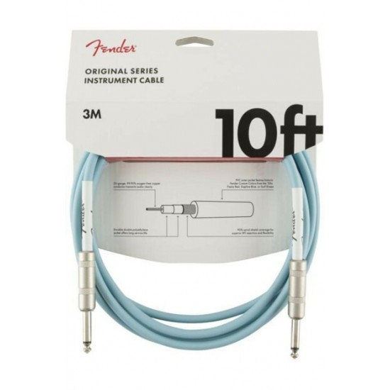 Fender Original Enstruman Kablosu 10 Daphne Blue Kablo 3 metre 0990510003