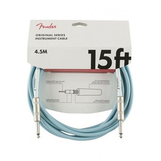 Fender Original Enstruman Kablosu 15 Daphne Mavi Kablo 4,5 metre 0990515003