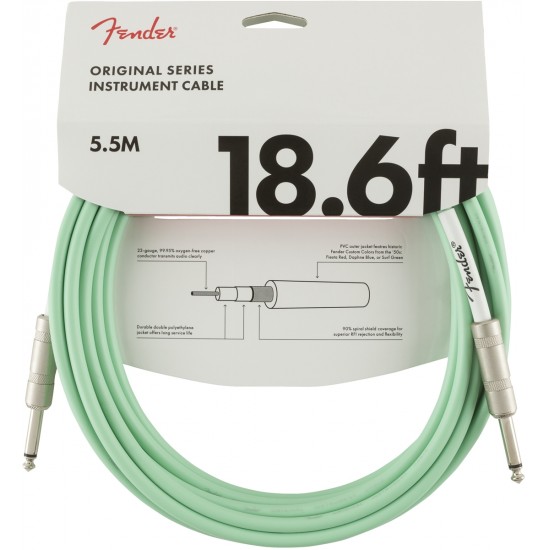 Fender Original Enstruman Kablosu 18.6 Surf Yeşil Kablo 5,5 Metre 0990520058
