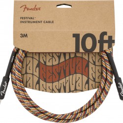 Fender Festival Pure Hemp Rainbow Kablo 3 Metre Estruman Kablosu 0990910299