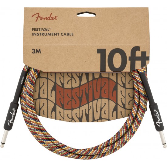 Fender Festival Pure Hemp Rainbow Kablo 3 Metre Estruman Kablosu 0990910299