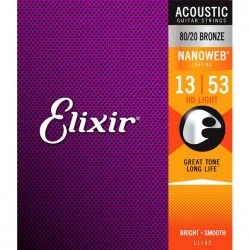 Elixir 11182 80/20 Bronze HD Light Akustik Gitar Teli (13-53) Elixir 11182 80/20 Bronze HD Light Akustik Gitar Teli (13-53)
