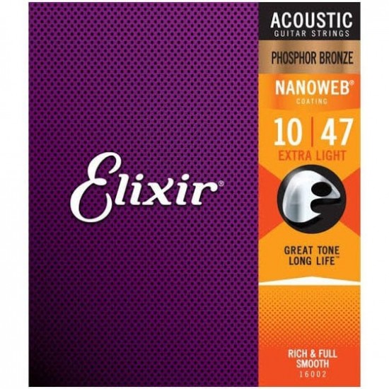Elixir 010-047 Fosfor Bronz Akustik Gitar Teli 16002 Elixir 010-047 Fosfor Bronz Akustik Gitar Teli 16002