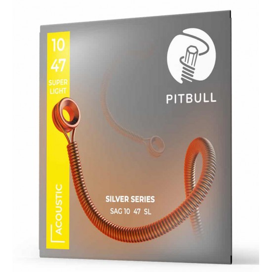 Pitbull Strings Silver Series SAG 10-47 SL Takım Tel Akustik Gitar Teli 010-047 