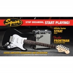 Fender Squier Affiniyt Series Strat Frontman 10G AMP BLK Elektro Gitar Set 0301612606