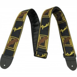 Fender Monogrammed Strap BLK/YELLOW/BROWN 0990681000