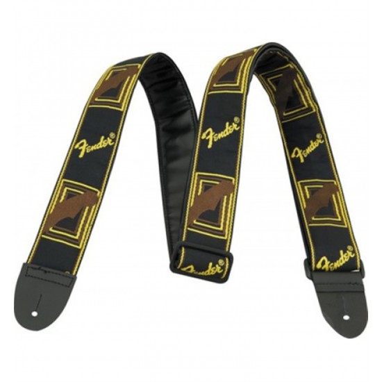 Fender Monogrammed Strap BLK/YELLOW/BROWN 0990681000