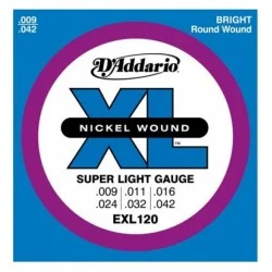 D'addario 0.09 Elektro Gitar Teli EXL120