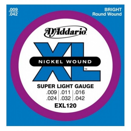 D'addario 0.09 Elektro Gitar Teli EXL120