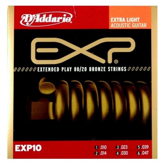 D'addario EXP 0.10 Akustik Gitar Teli 