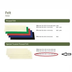 Pisoni Beyaz Keçe Tabaka 1,2mm 10x30 PF12J