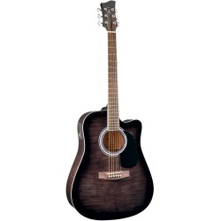 Jay Turser Siyah - Sunburst Akustik Gitar JJ-45-FCET-BKSB